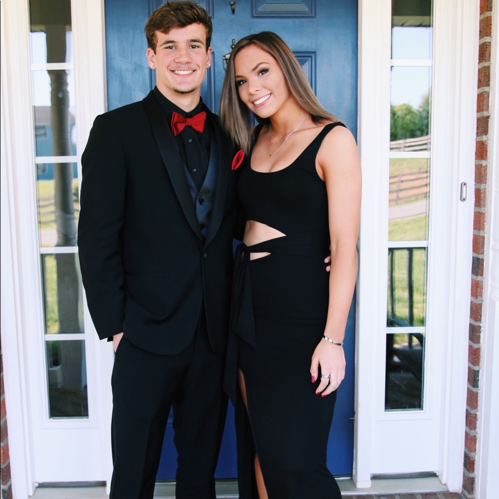 black cutout dress